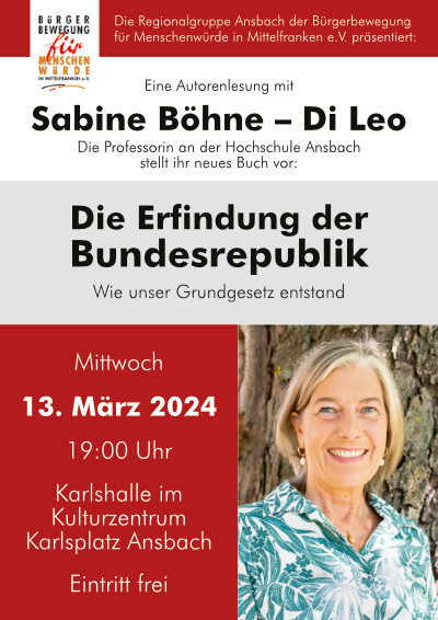Autorenlesung mit Sabine Böhne-Di Leo am 13.03.2024 in Ansbach